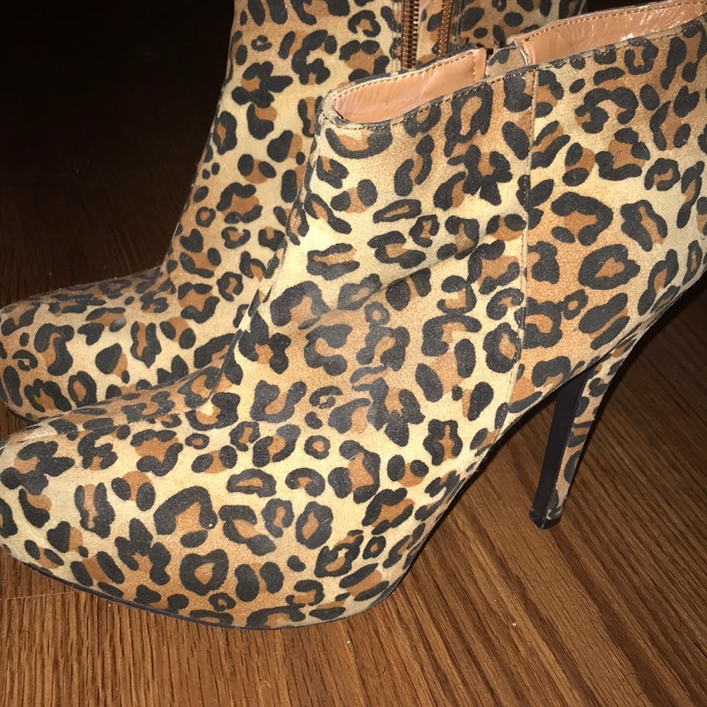 Cheetah print booties
